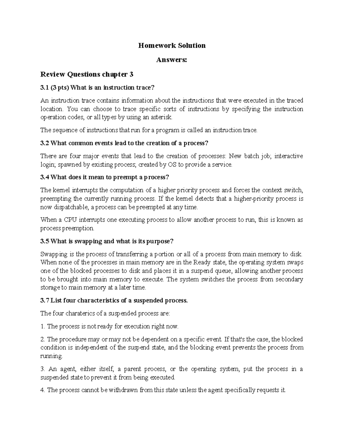 Homework Solution OS for help - Homework Solution Answers: Review ...