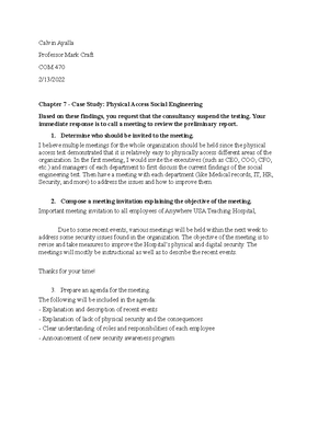 COM 470 Assignment 5 - Chapter 9 - Case Study: Assessing the RSA Cyber ...