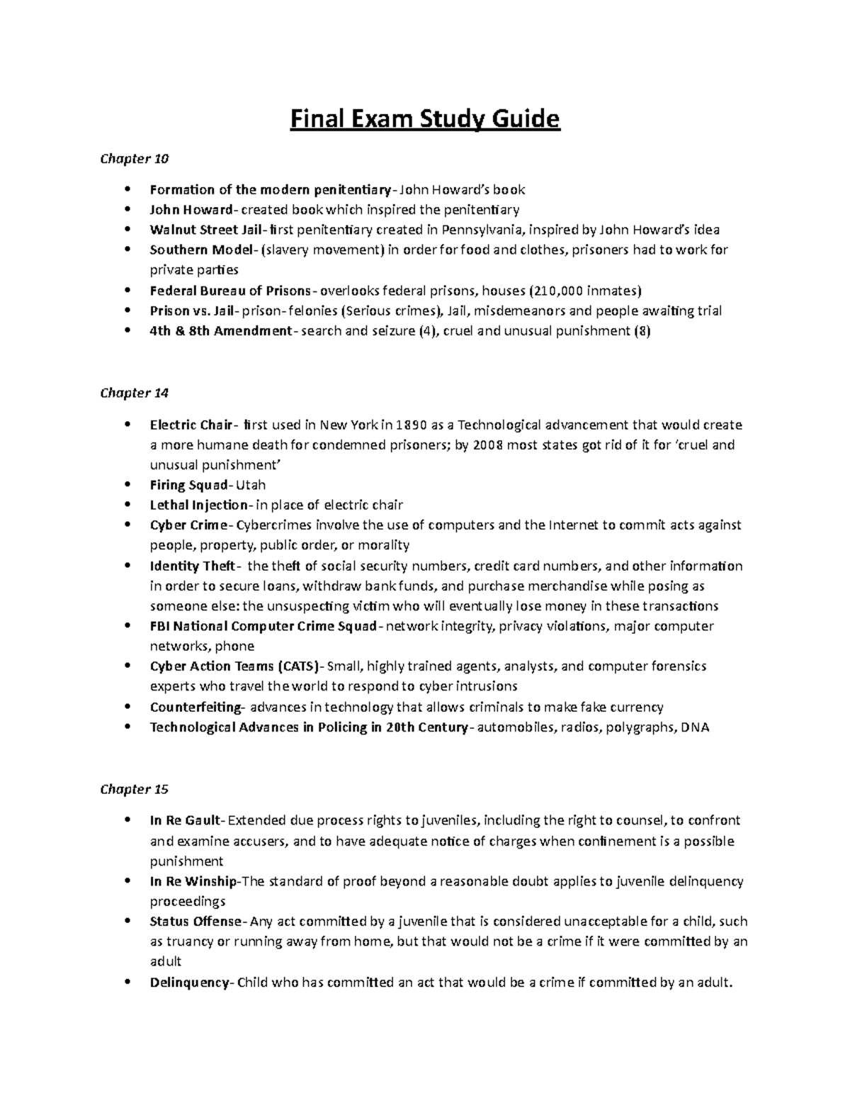 Final Exam Study Guide 2 - Final Exam Study Guide Chapter 10 Formation ...