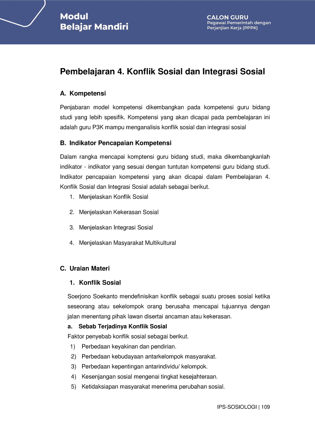 Pembelajaran 4. Konflik Sosial Dan Integrasi Sosial - IPS-SOSIOLOGI ...