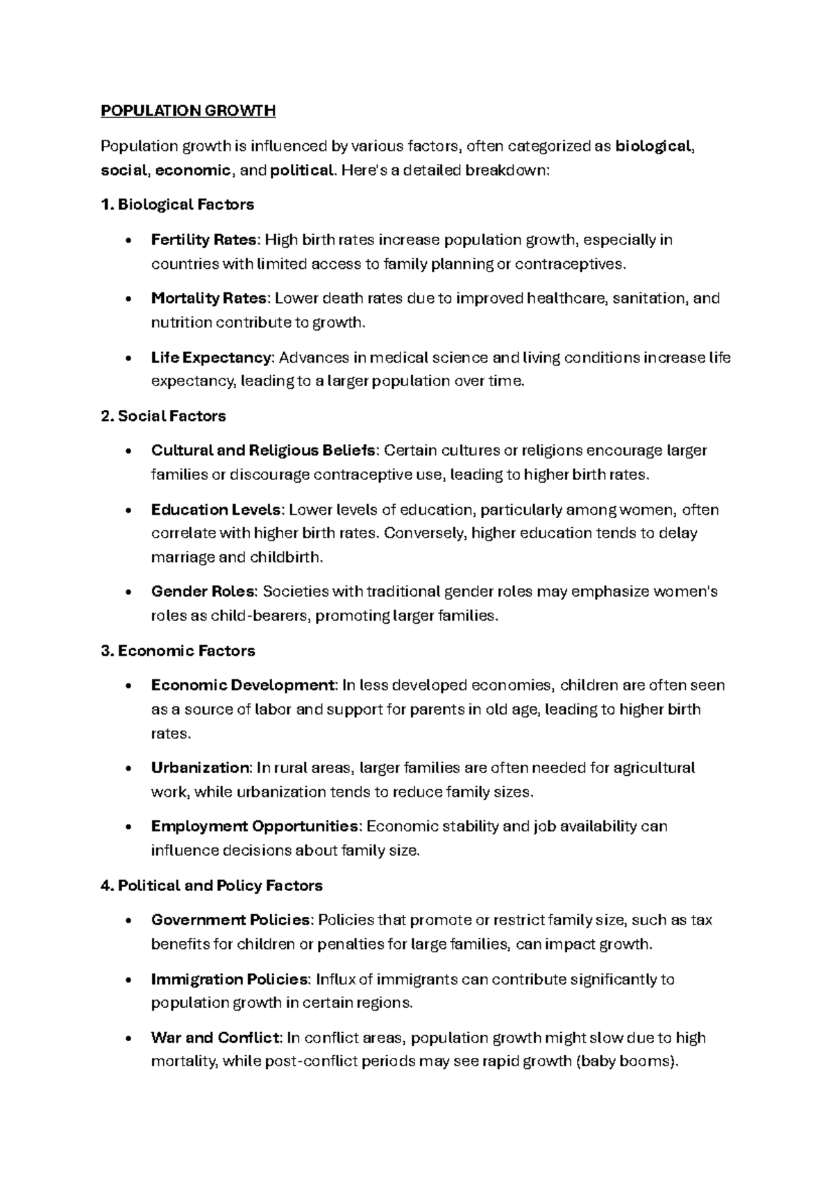 Population Growth - Notes for social demography - POPULATION GROWTH ...