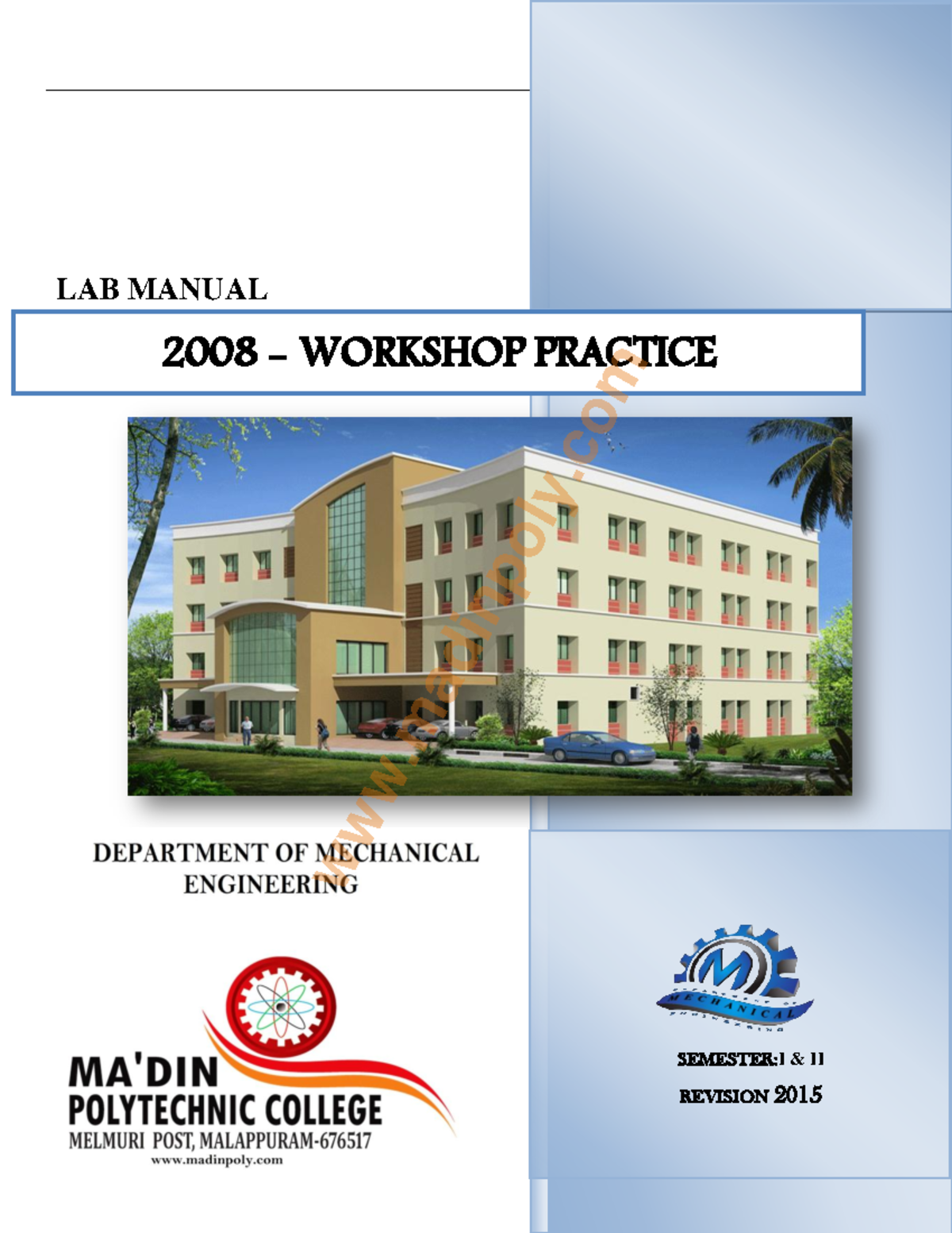 Foundry & Casting LAB MANUAL PRACTICE LAB MANUAL SEMESTER