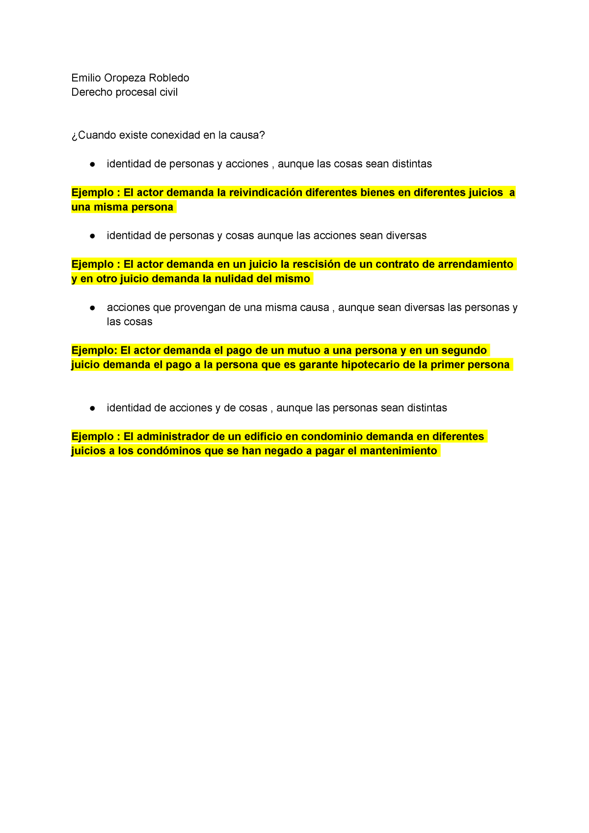 Conexidad DE LA Causa - Emilio Oropeza Robledo Derecho Procesal Civil ...