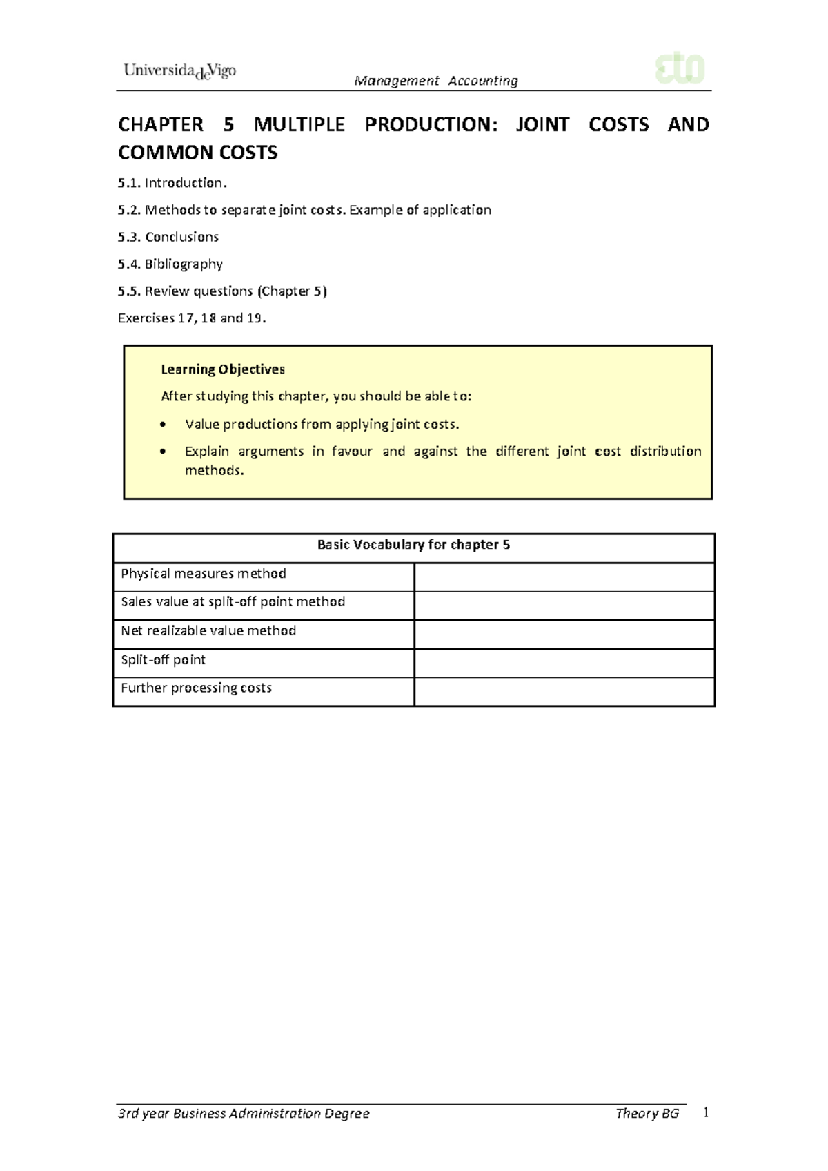 Chapter 05 Costs Joint and Common Costs - CHA COM 5. I 5. M 5. C 5. B 5 ...