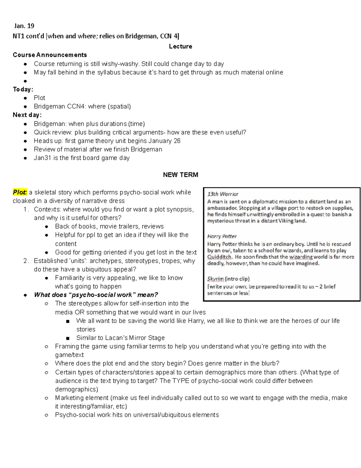 3B - Week 3 Lecture Notes Pt.2 - Jan. 19 NT1 Cont'd [when And Where ...