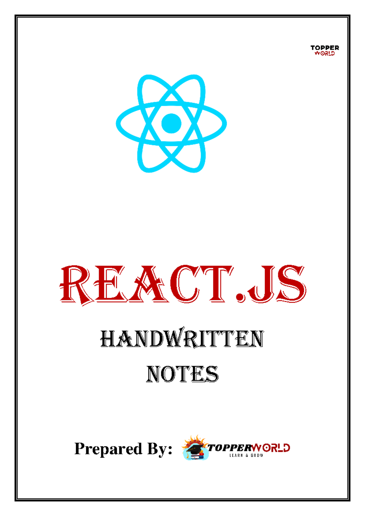 Rct - TOPPER WORLD REACT HANDWRITTEN NOTES Prepared : TOPPERWORLD LEARN ...