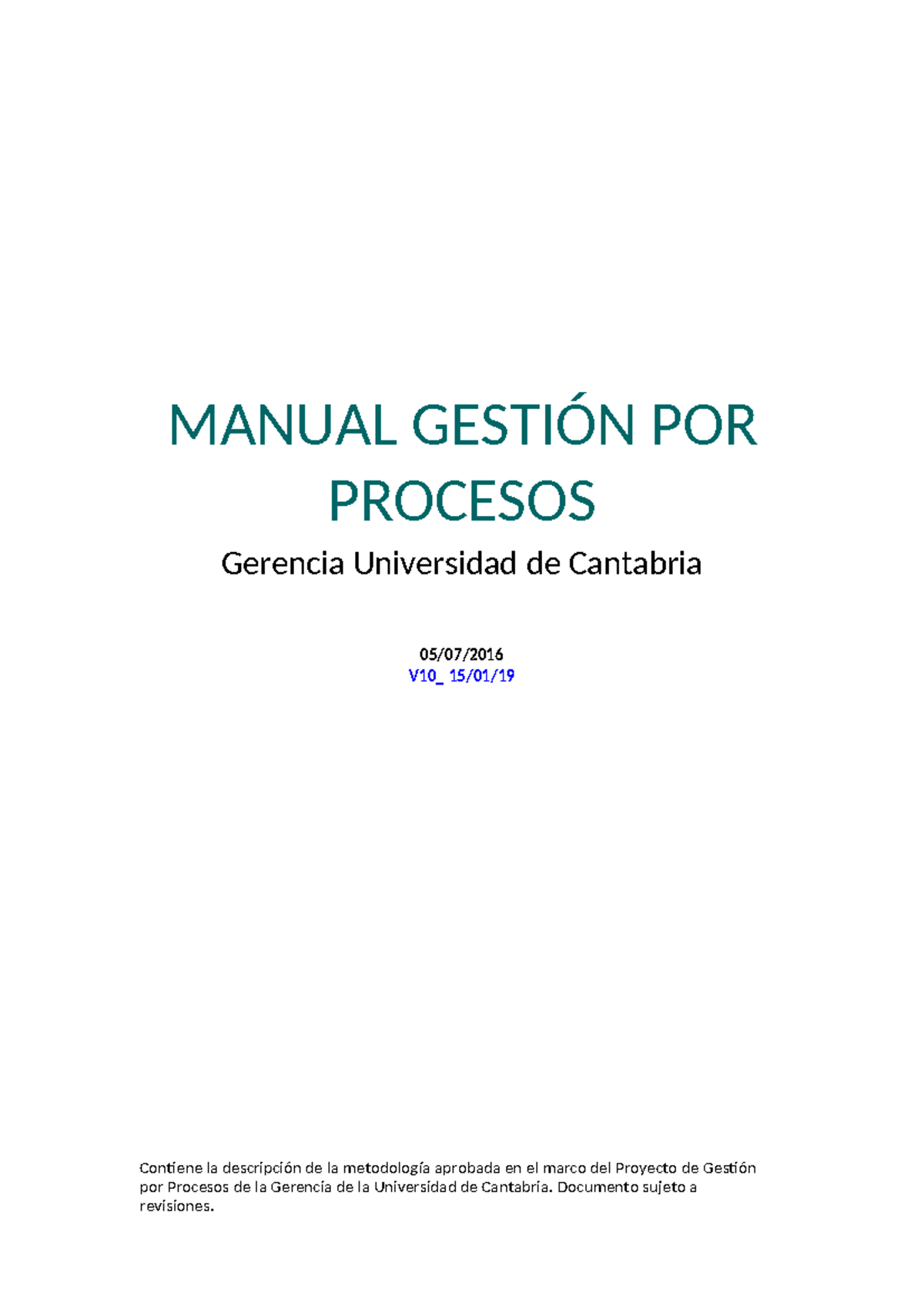 Mejora en la calidad de servicio a través de procesos - MANUAL GESTIÓN ...