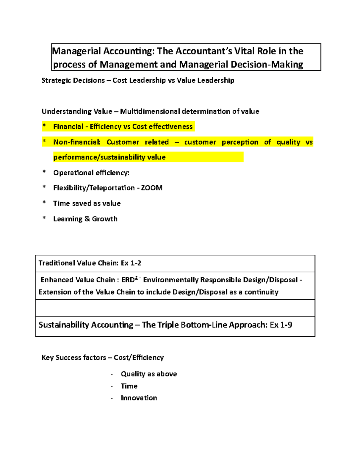 Chapter 8 - Managerial Accounting: The Accountant’s Vital Role in the ...