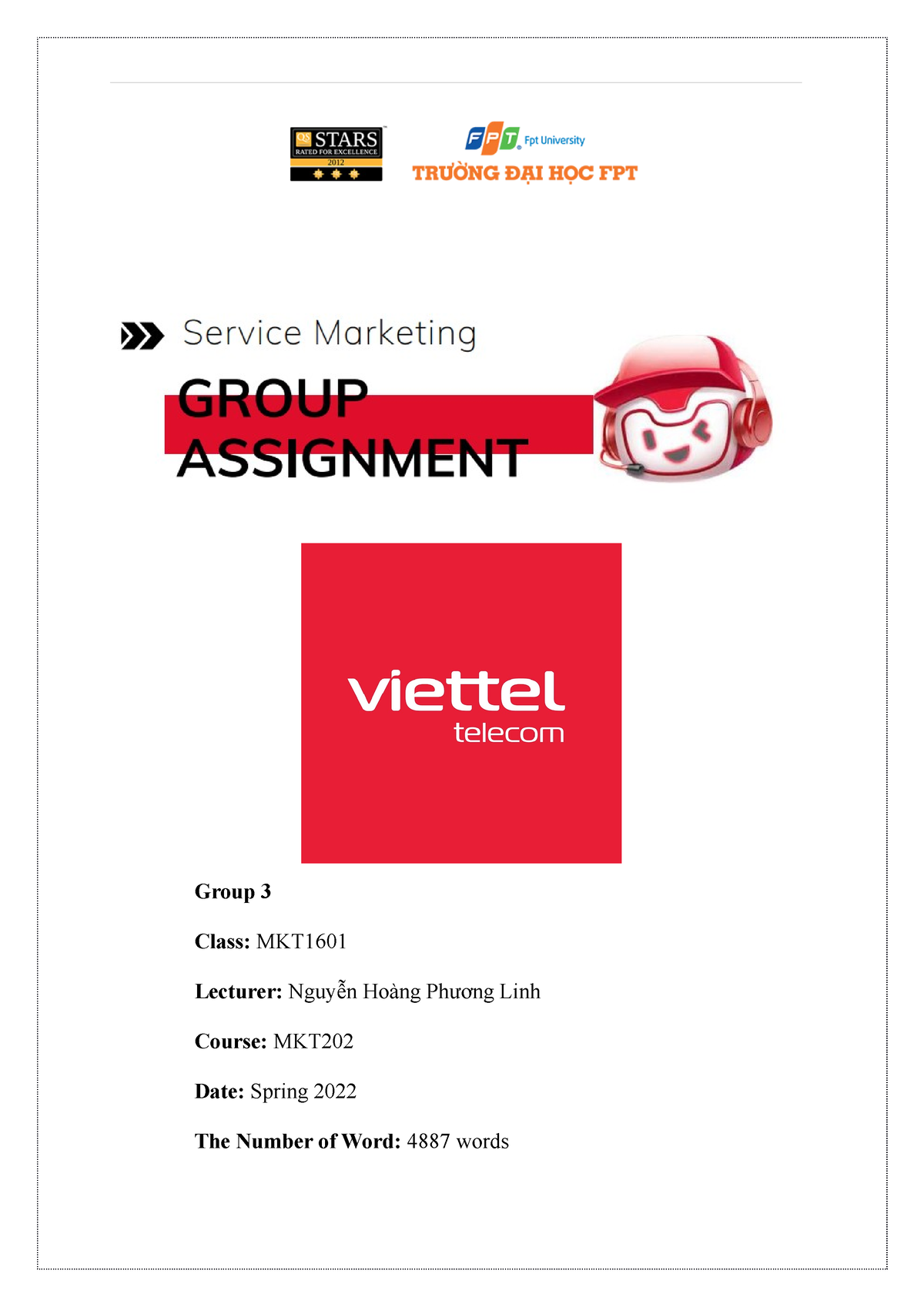 Group 3-mkt1601- Group Assignment- Mkt202 - Group 3 Class: MKT Lecturer ...