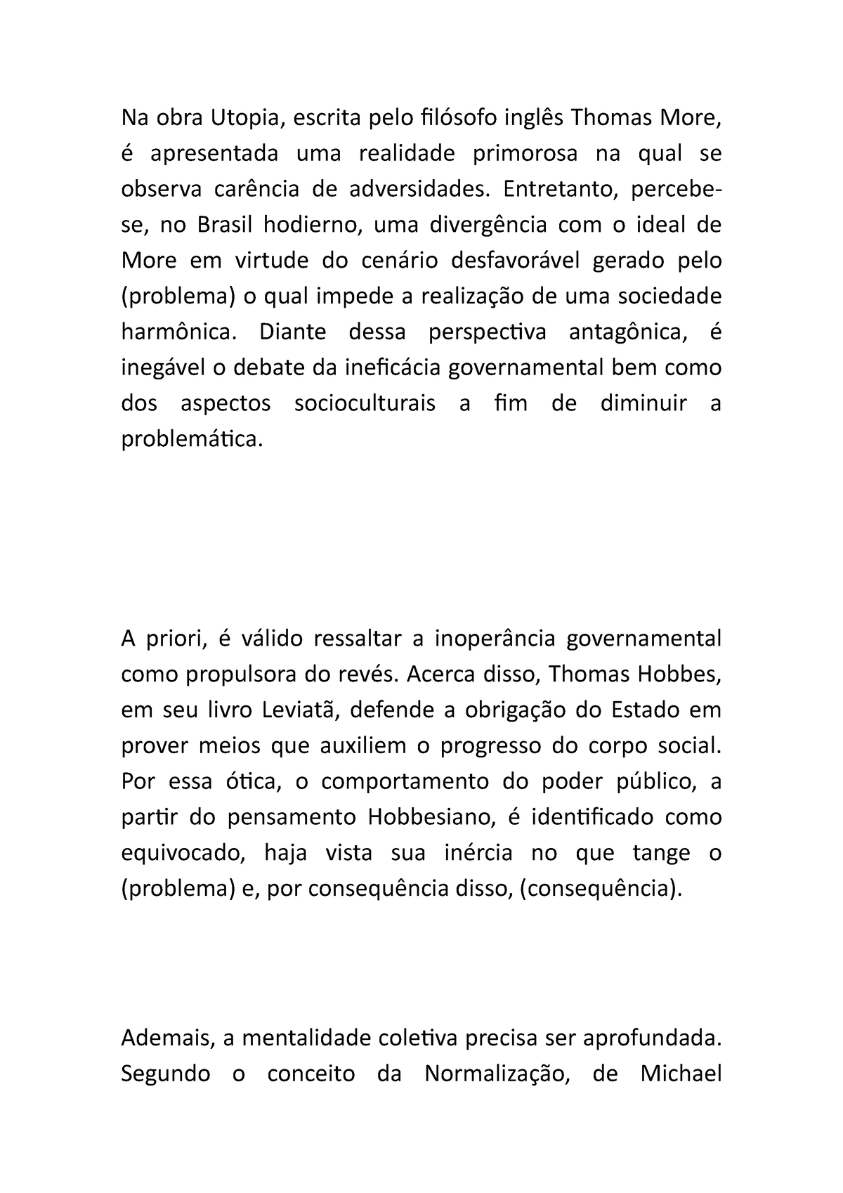 Redação Enem Modelo Na Obra Utopia Escrita Pelo Filósofo Inglês Thomas More é Apresentada 5794