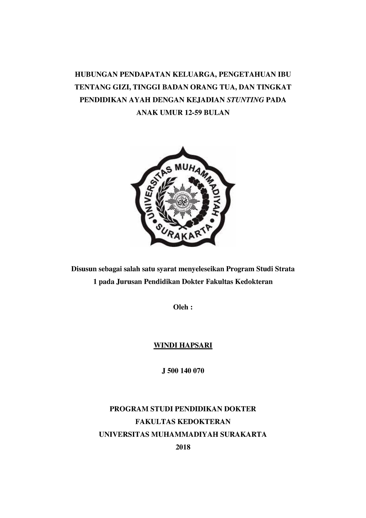 12. Hubungan Pendapatan Keluarga, Pengetahuan IBU Tentang GIZI, Tinggi ...