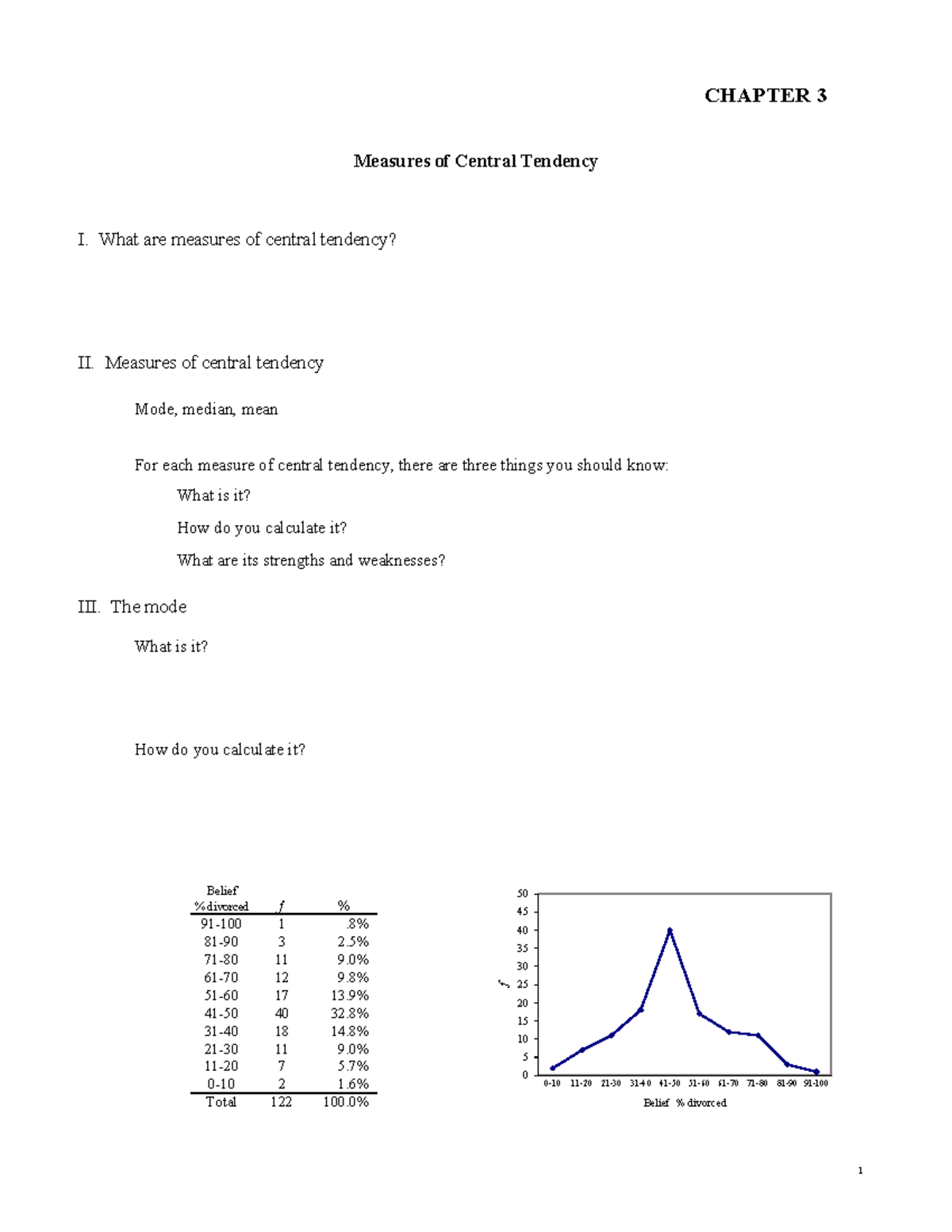 Ch3 Central Tendency Chapter 3 Measures Of Central Tendency I What Ch3 Central Tendency Chapter 3 Measures Of Central Tendency I What