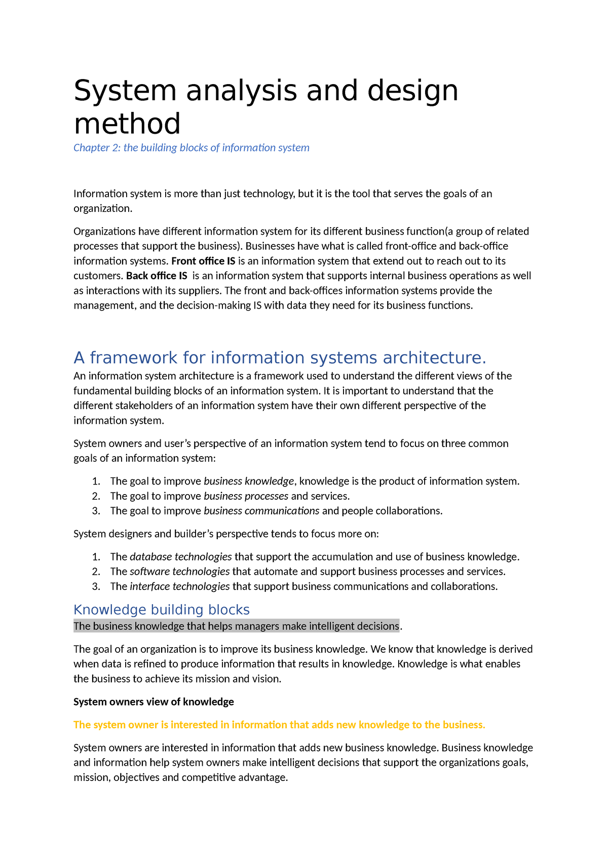 System Analysis And Design Method - System Analysis And Design Method ...