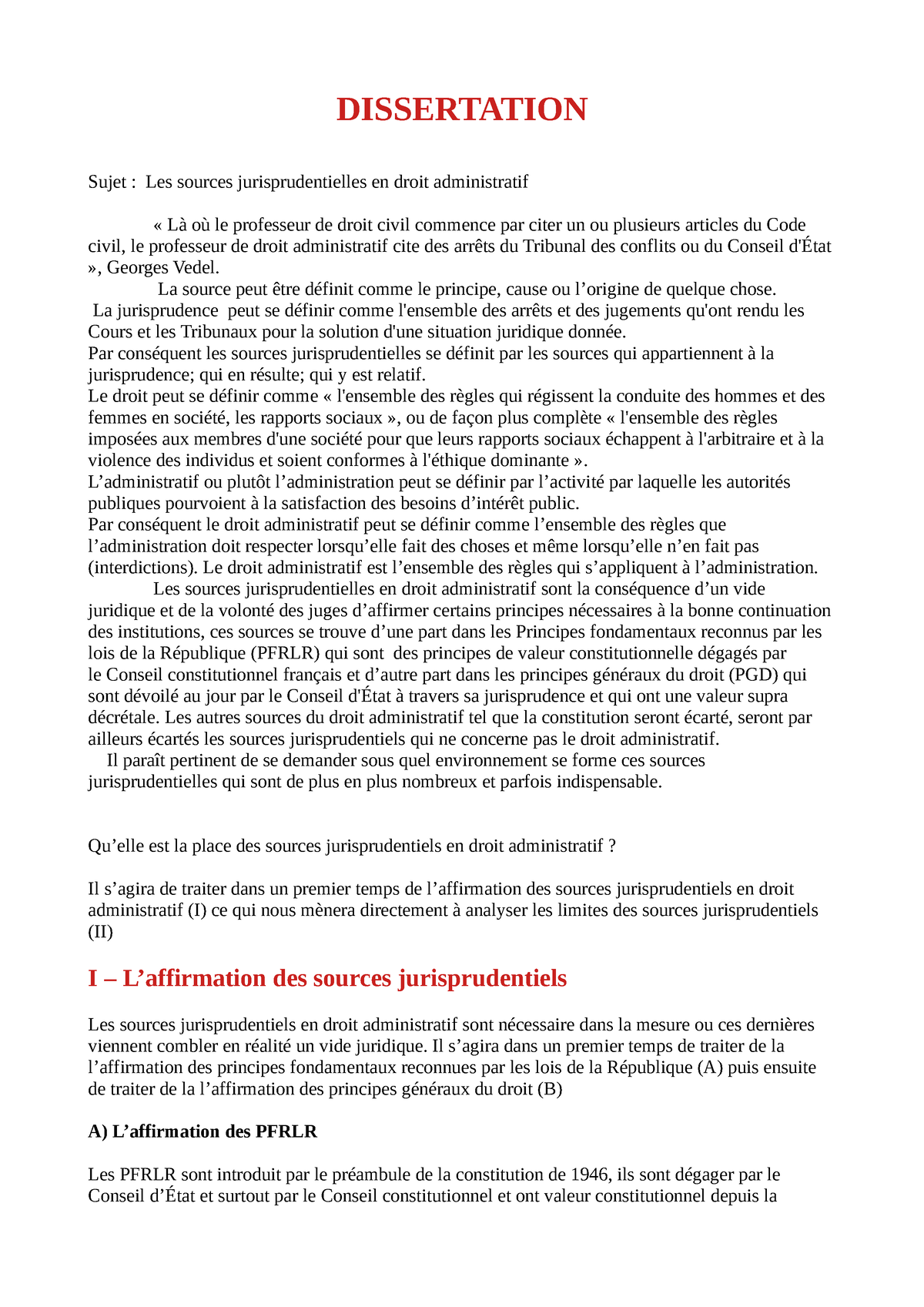 sujet dissertation droit administratif