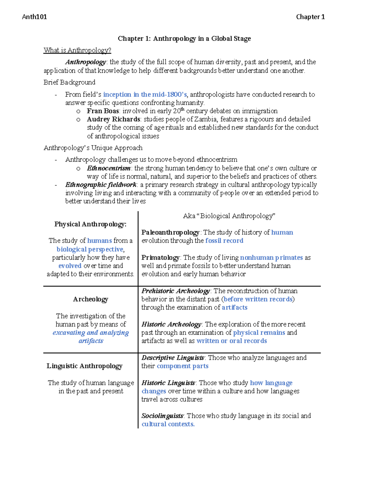 Chapter 1 - Anthropology on a Global Stage - Anth101 Chapter 1 Chapter ...