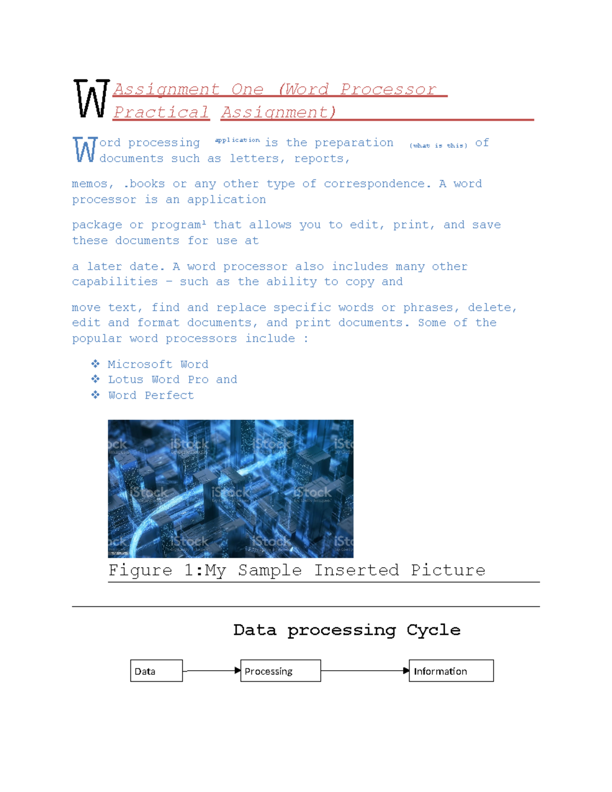 Marshal - Assignment One (Word Processor W Practical Assignment) ord ...