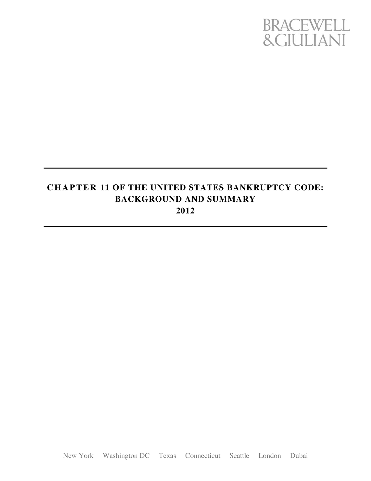 Chapter 11 Overview - C H A P T E R 11 OF THE UNITED STATES BANKRUPTCY ...