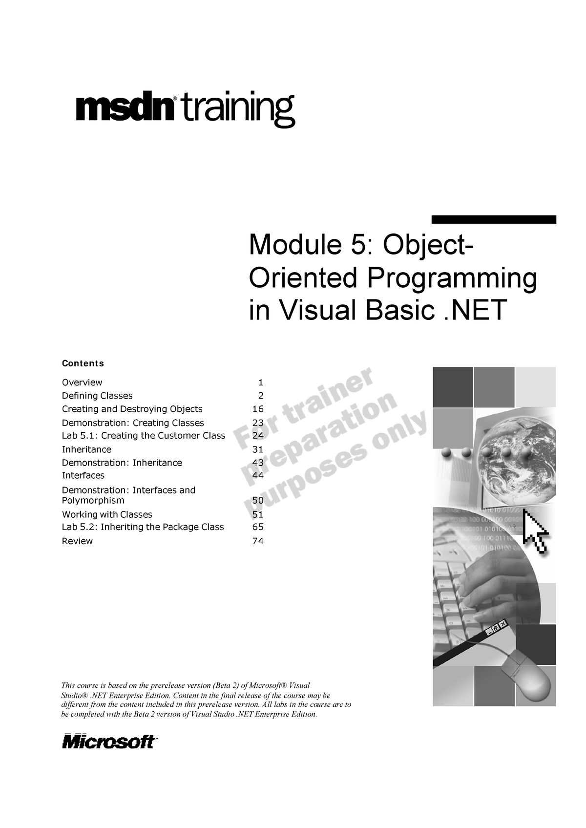 VB.NET - Module 5 Object-Oriented Programming In Visual Basi - Con T E ...