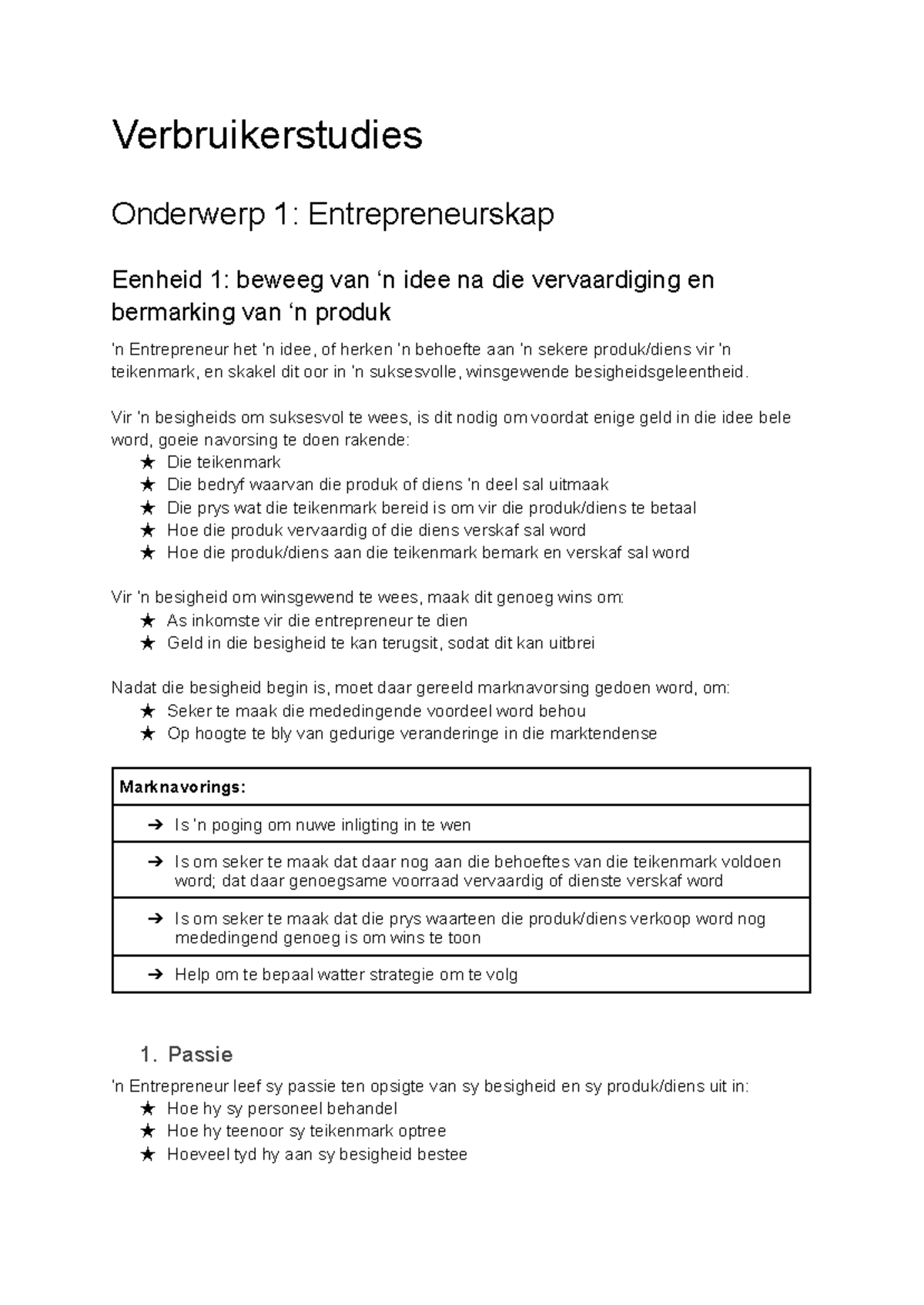 VBS 2024 - first chapter of consumer studies - Verbruikerstudies ...
