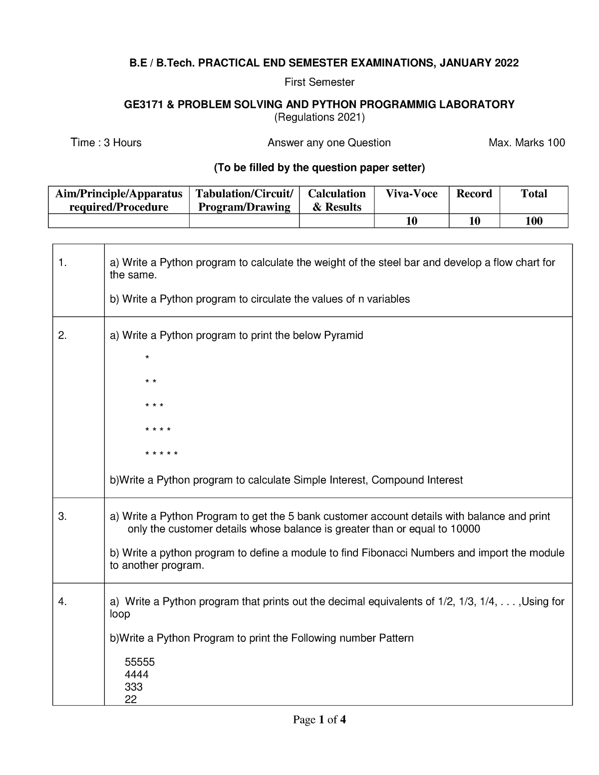 4 - University Practical - B / B. PRACTICAL END SEMESTER EXAMINATIONS ...