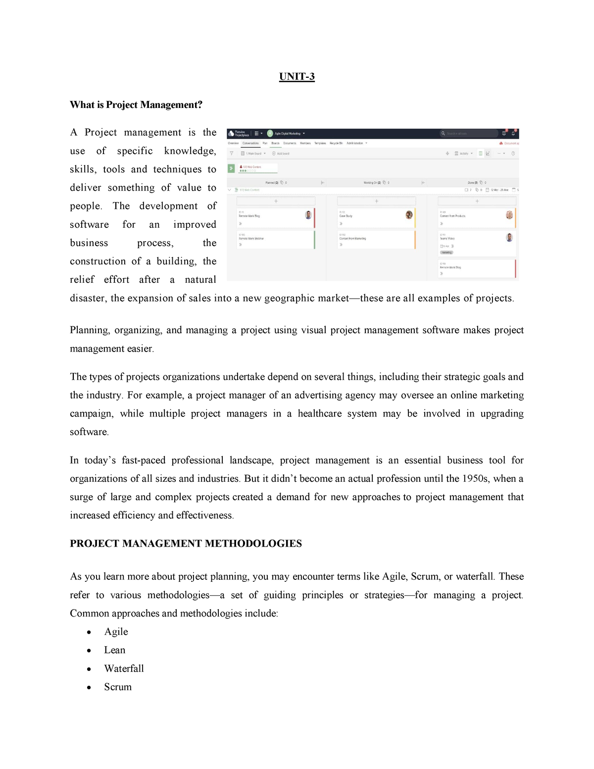 Unit-3 - Operating System - UNIT- What Is Project Management? A Project ...