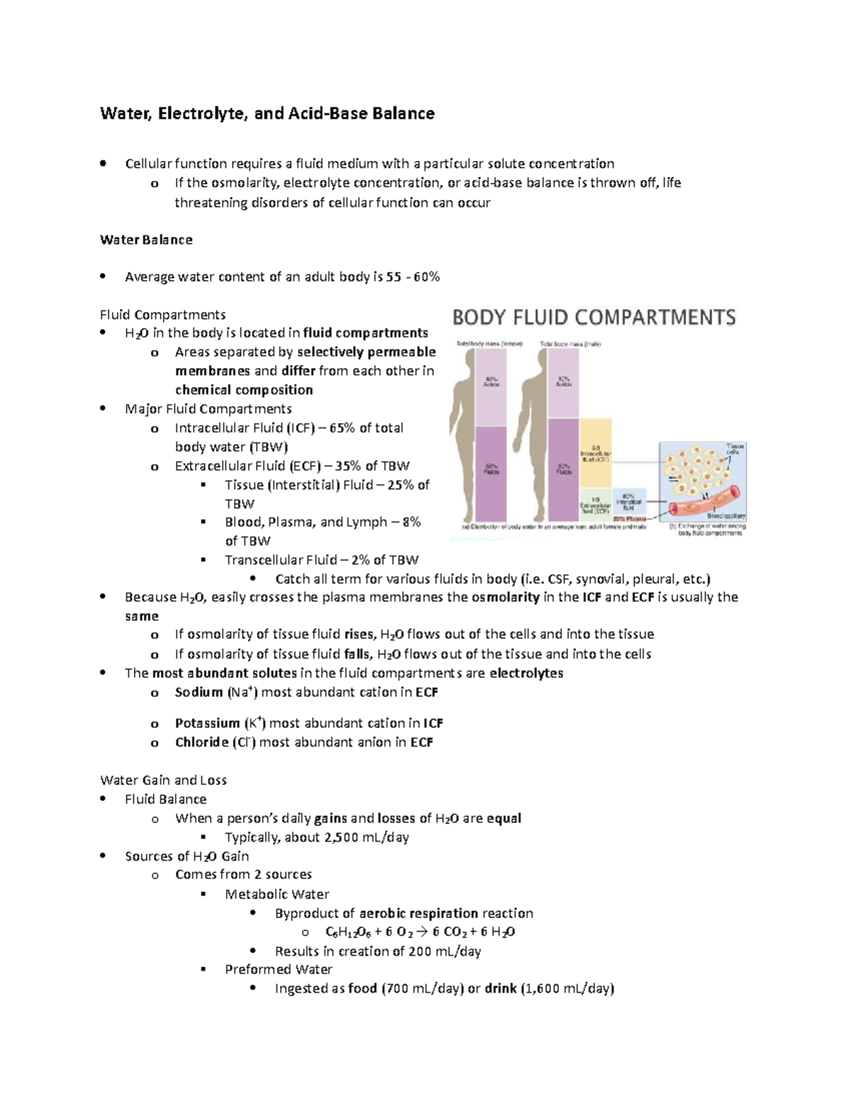 9. Water, Electrolyte, and Acid-Base Balance - CSF, synovial, pleural ...