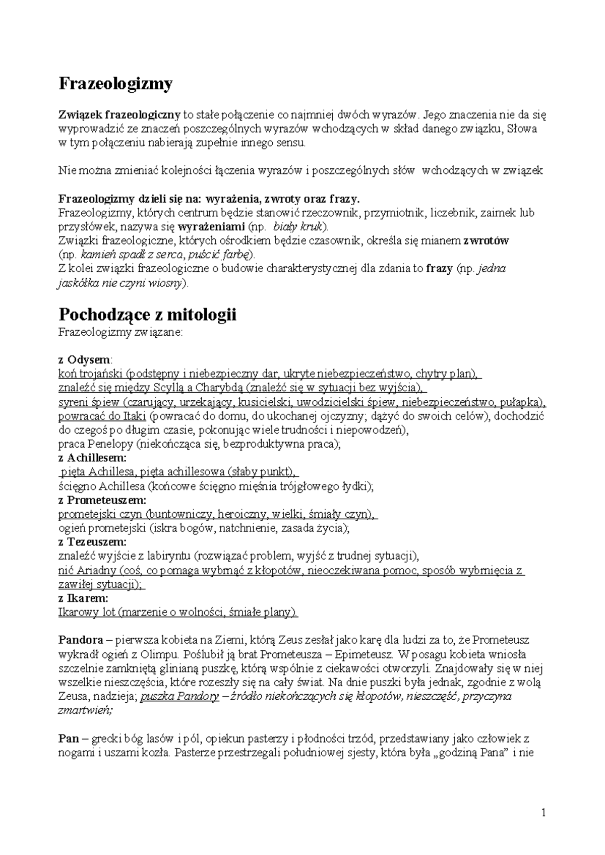 Frazeologizmy-kl - Frazeologizmy Związek frazeologiczny to stałe