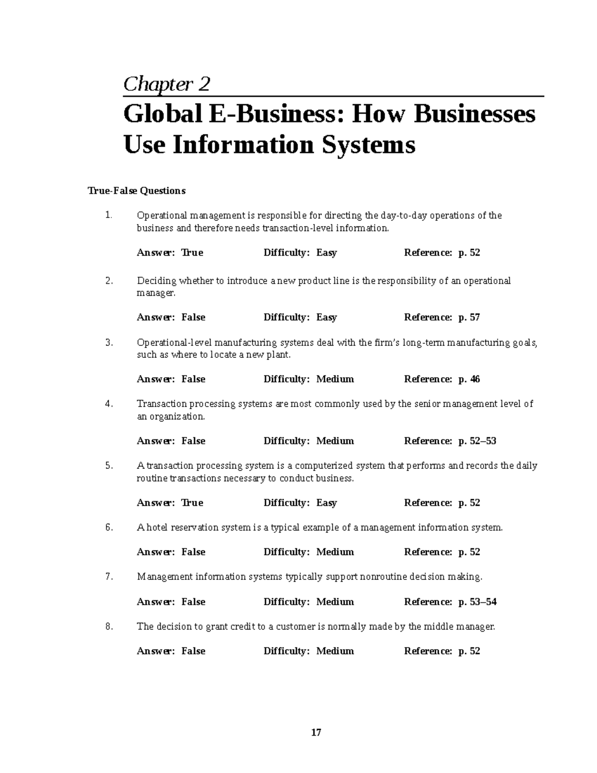 MIS12E Testbank CH02 - Exam - Chapter 2 Global E-Business: How ...