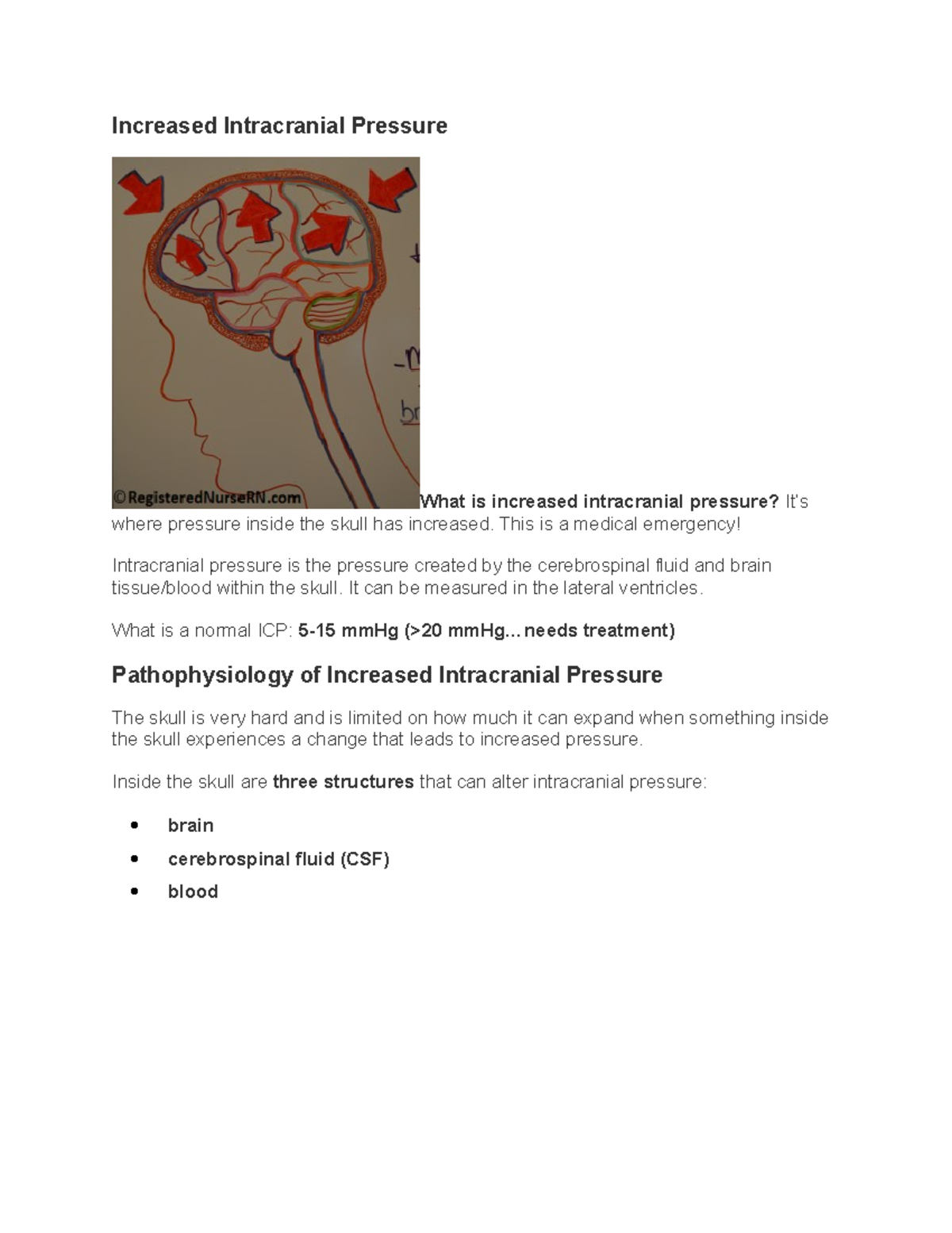 Increased Intracranial Pressure - This Is A Medical Emergency ...