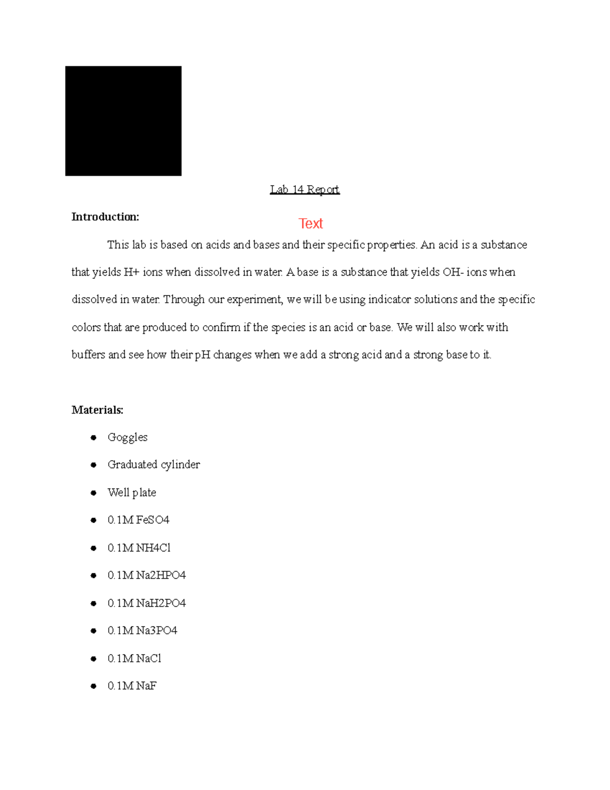 Chemistry Lab 14 Report Studoc - Barbara Karanikolas Ying Xu 01 May ...