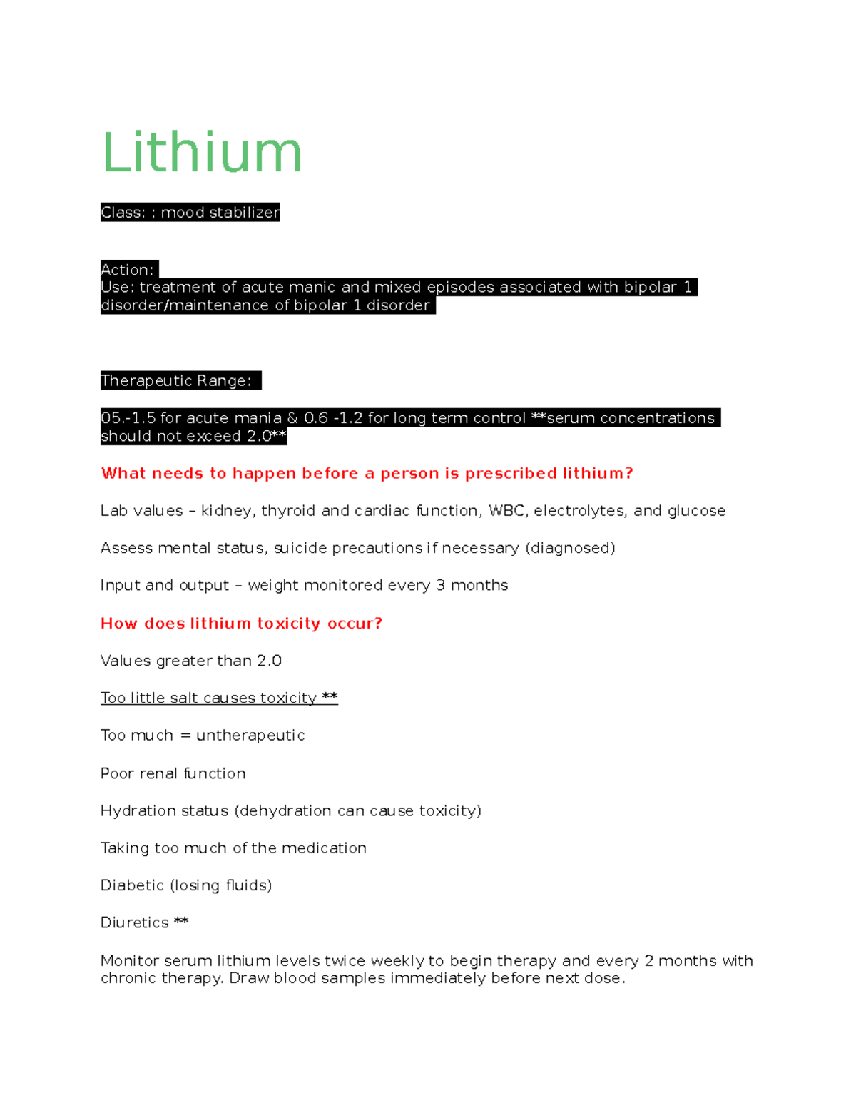 Use Of Lithium In Severe Acute Manic Episodes: Retrospective – NNKHC