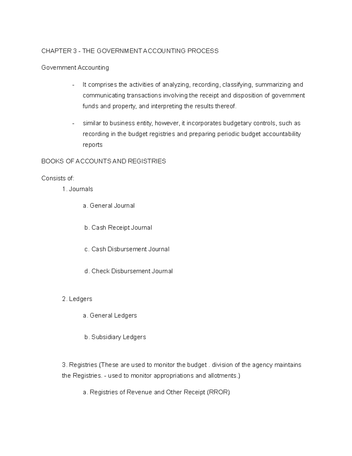 Chapter 3 - THE Government Accounting Process - CHAPTER 3 - THE ...