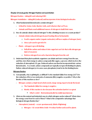 Learning Objectives nitrogen fixation and assimilation - STUDY GUIDE ...
