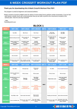 Crossfit workout outlet plan for beginners