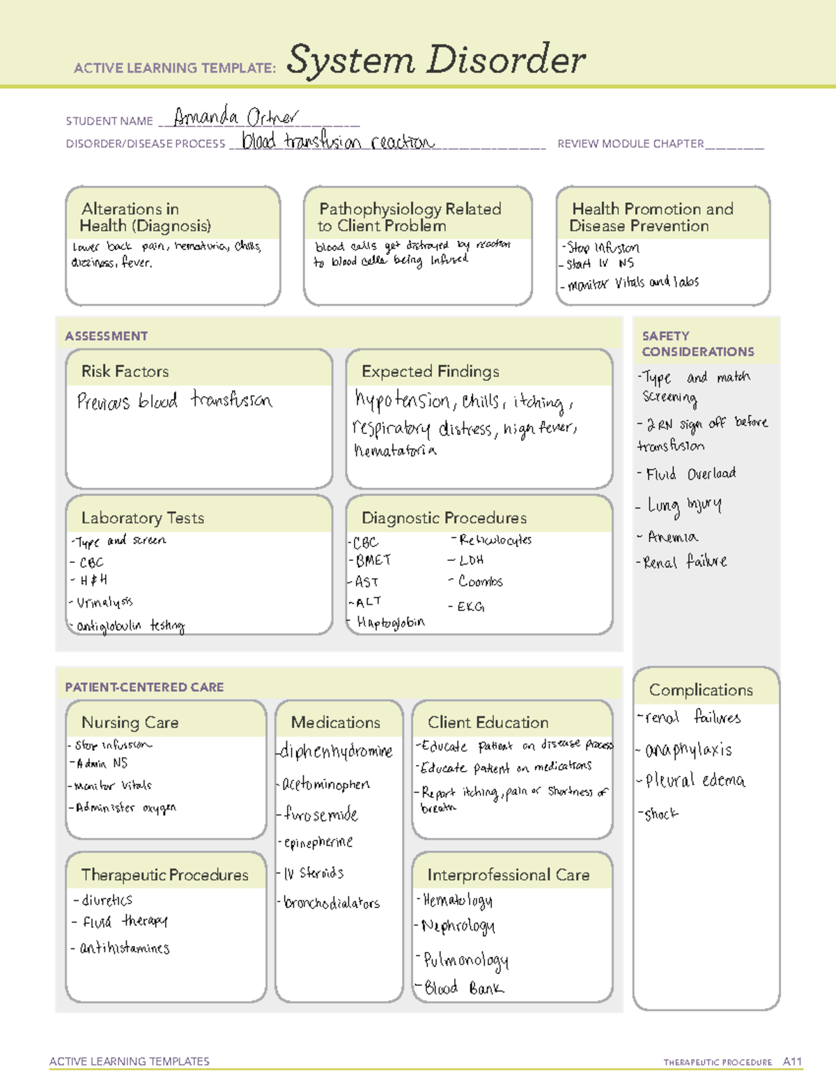 Ortnera alt system Disorder 8 - ACTIVE LEARNING TEMPLATES THERAPEUTIC ...