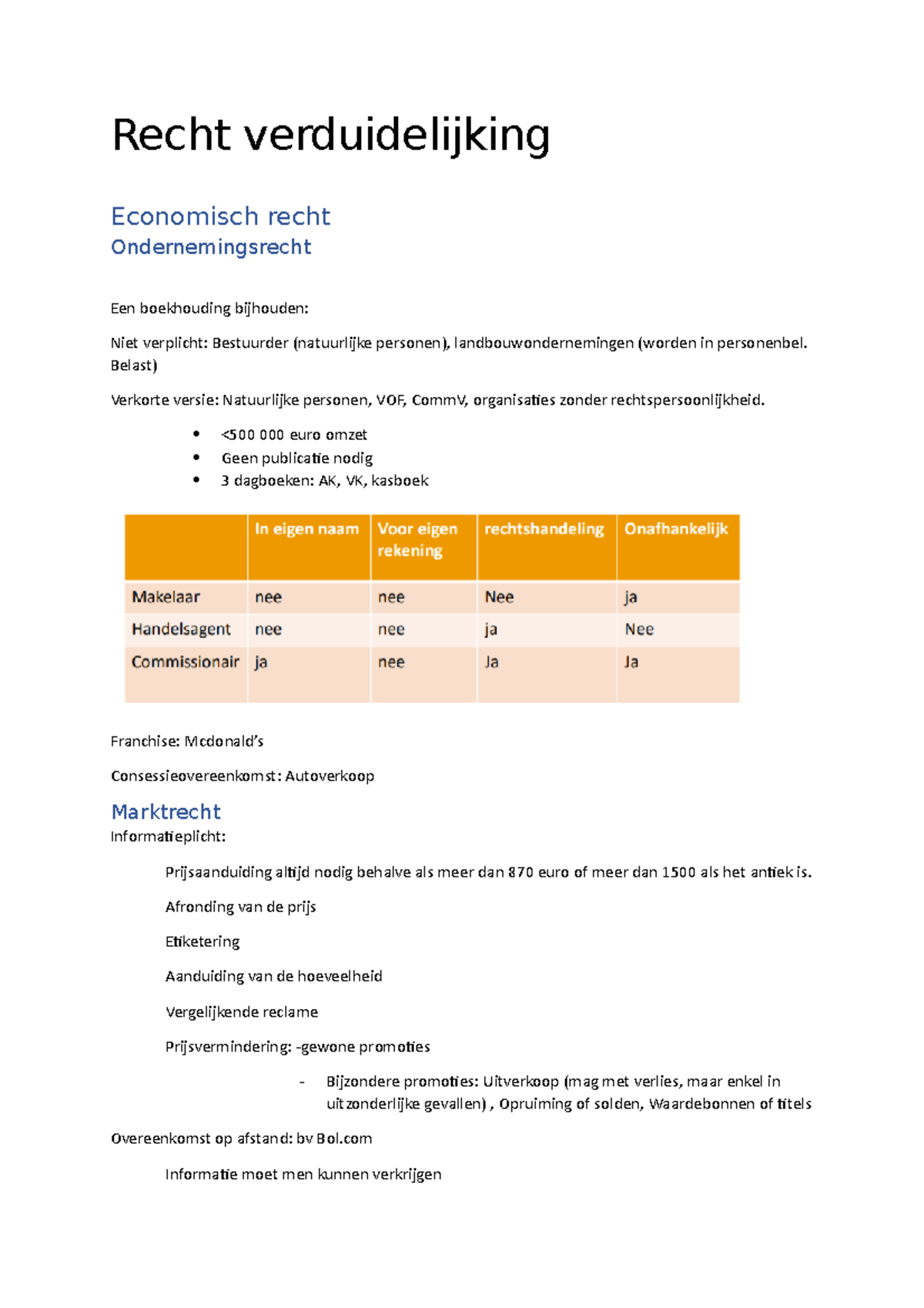 Economisch Recht Verduidelijking - Recht Verduidelijking Economisch ...