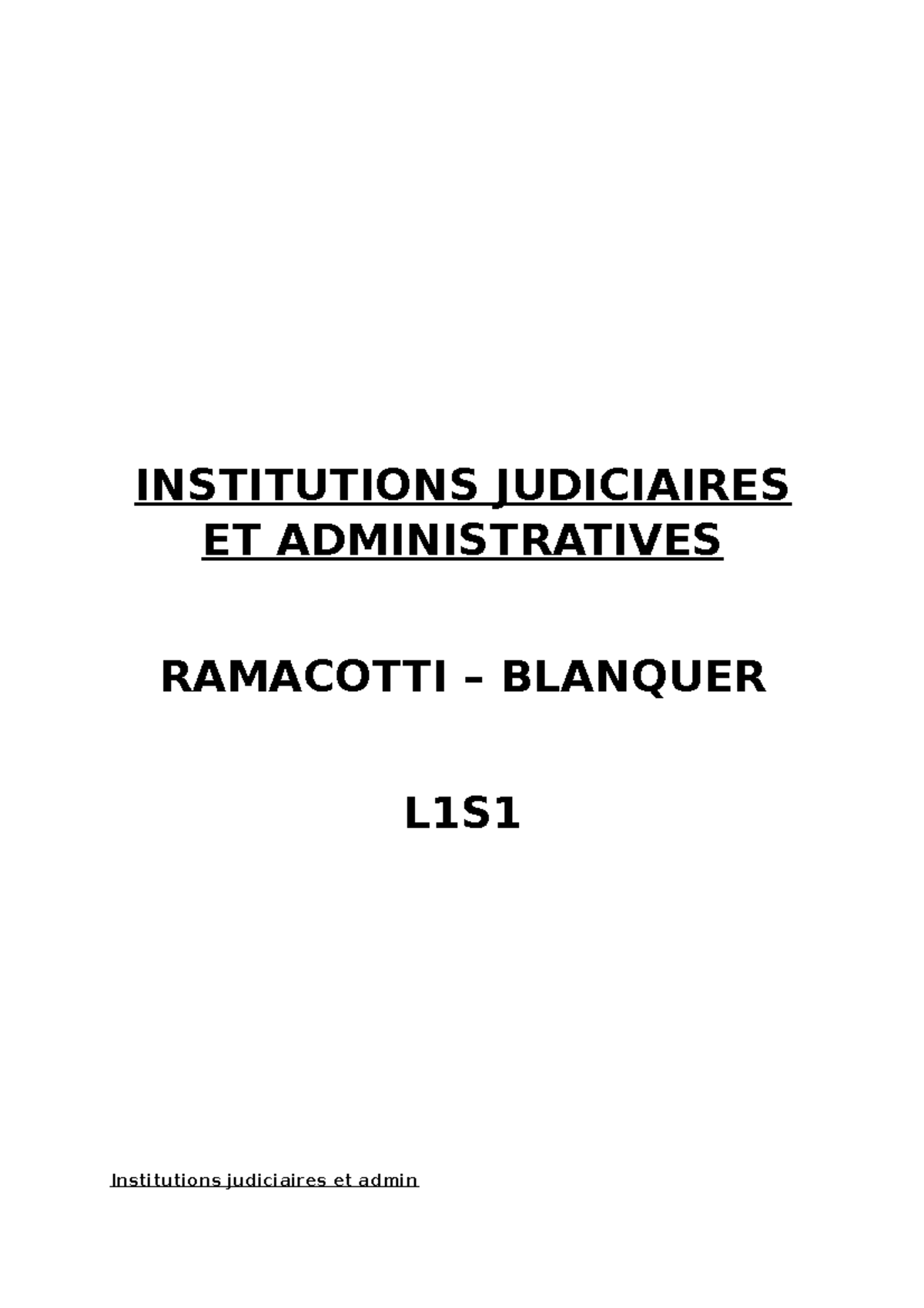 IJA S1 - L1S1 - INSTITUTIONS JUDICIAIRES ET ADMINISTRATIVES RAMACOTTI ...