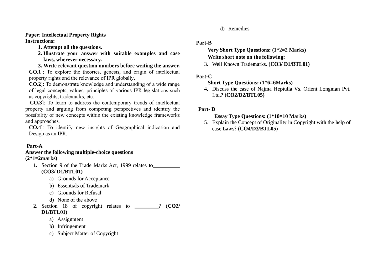 research paper on intellectual property rights in india