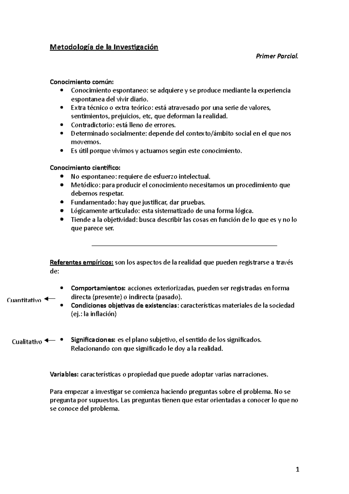 Resumen 1er Parcial Metodología - Metodología De La Investigación ...