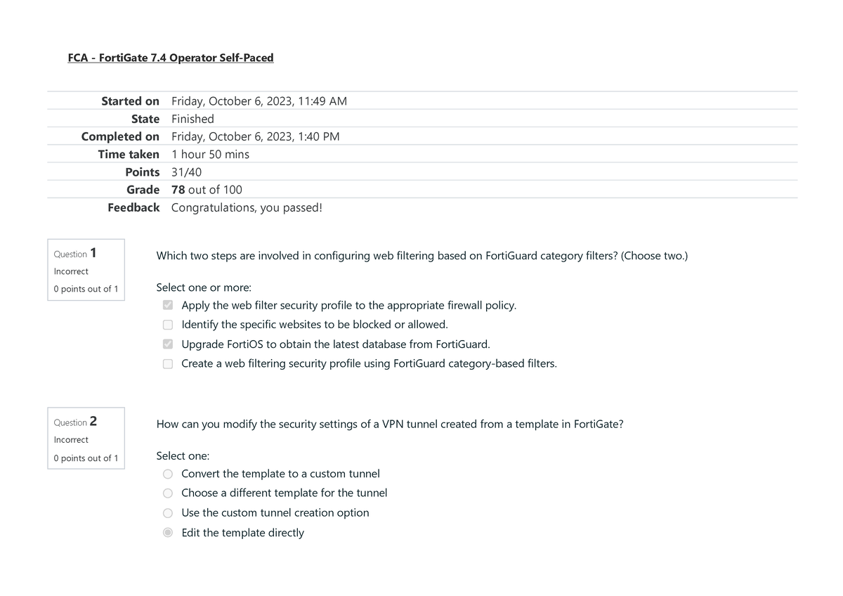 Fortigate-74-operator-exam-attempt-review compress - FCA - FortiGate 7 ...