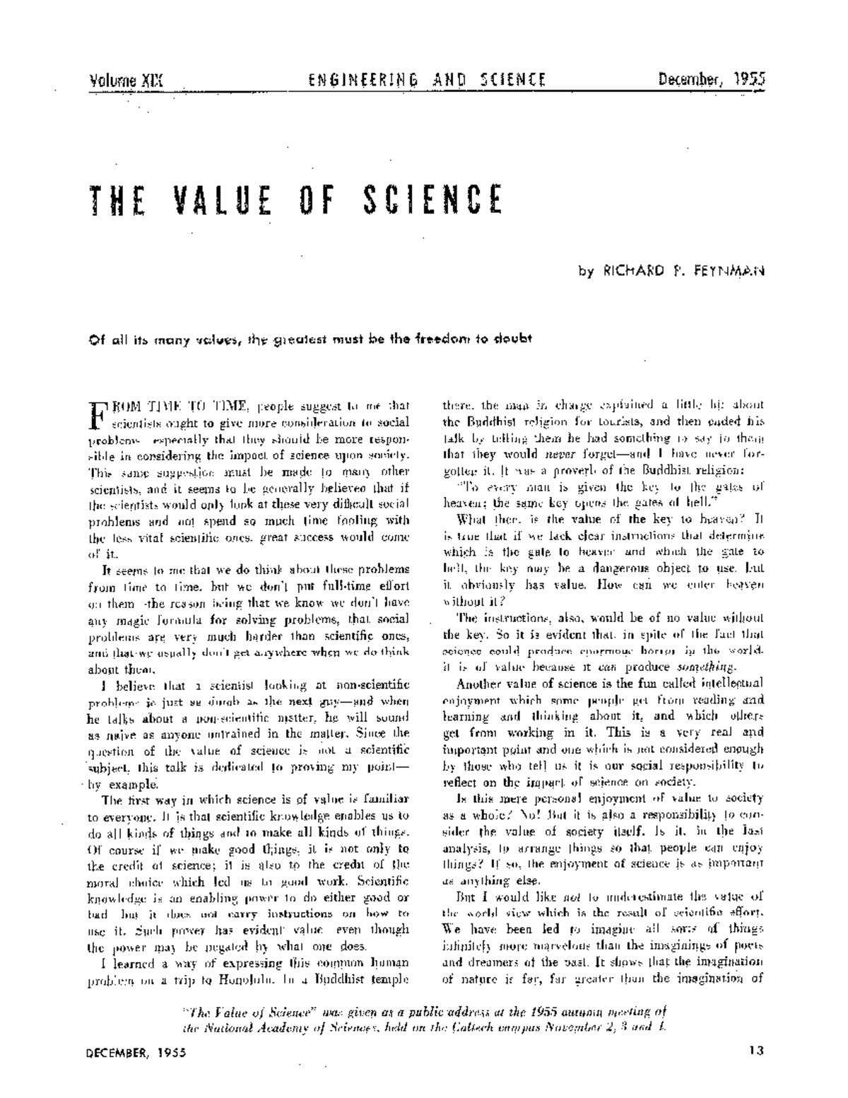 Article 1 The Value of Science - Nursing - Studocu