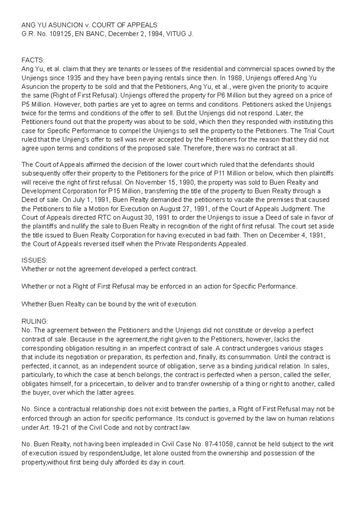 Group 3 Case Digest - heheh - ANG YU ASUNCION v. COURT OF APPEALS G. No ...
