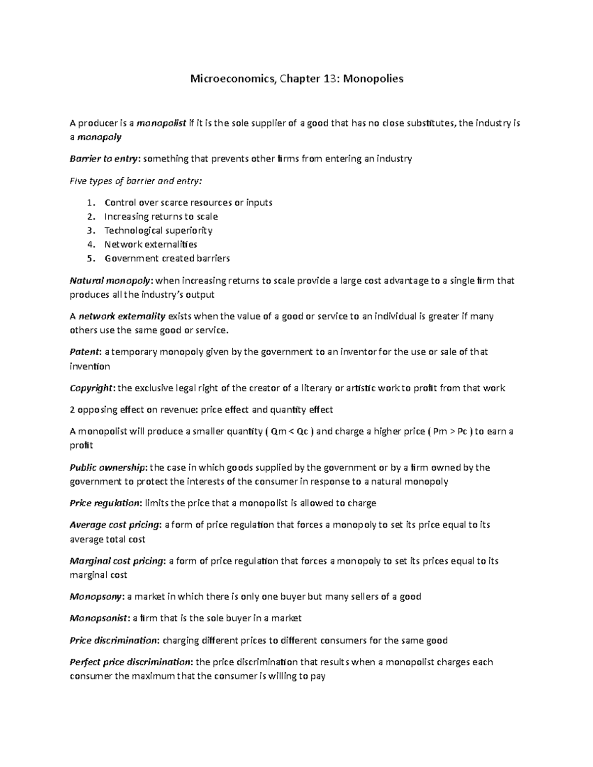 Econ Chapter 13 Microeconomics Chapter 13 Monopolies A Producer Is