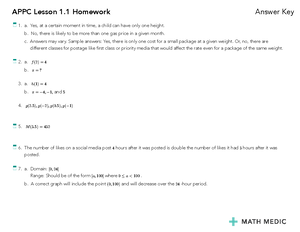 1 - yes - APPC Lesson 1 Homework Answer Key 1. 2. 3. 4. 5. 6. 7