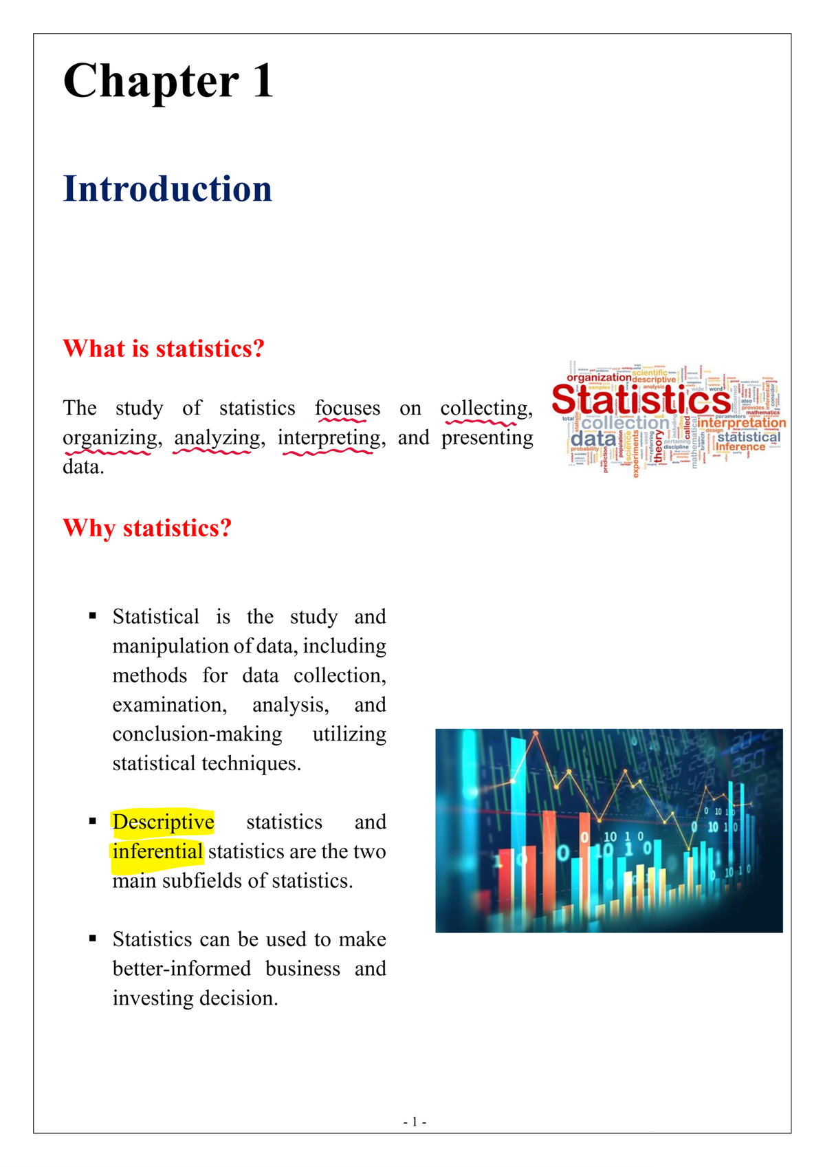 Advanced Statistics Lecture 1 - applied statistics - Studocu