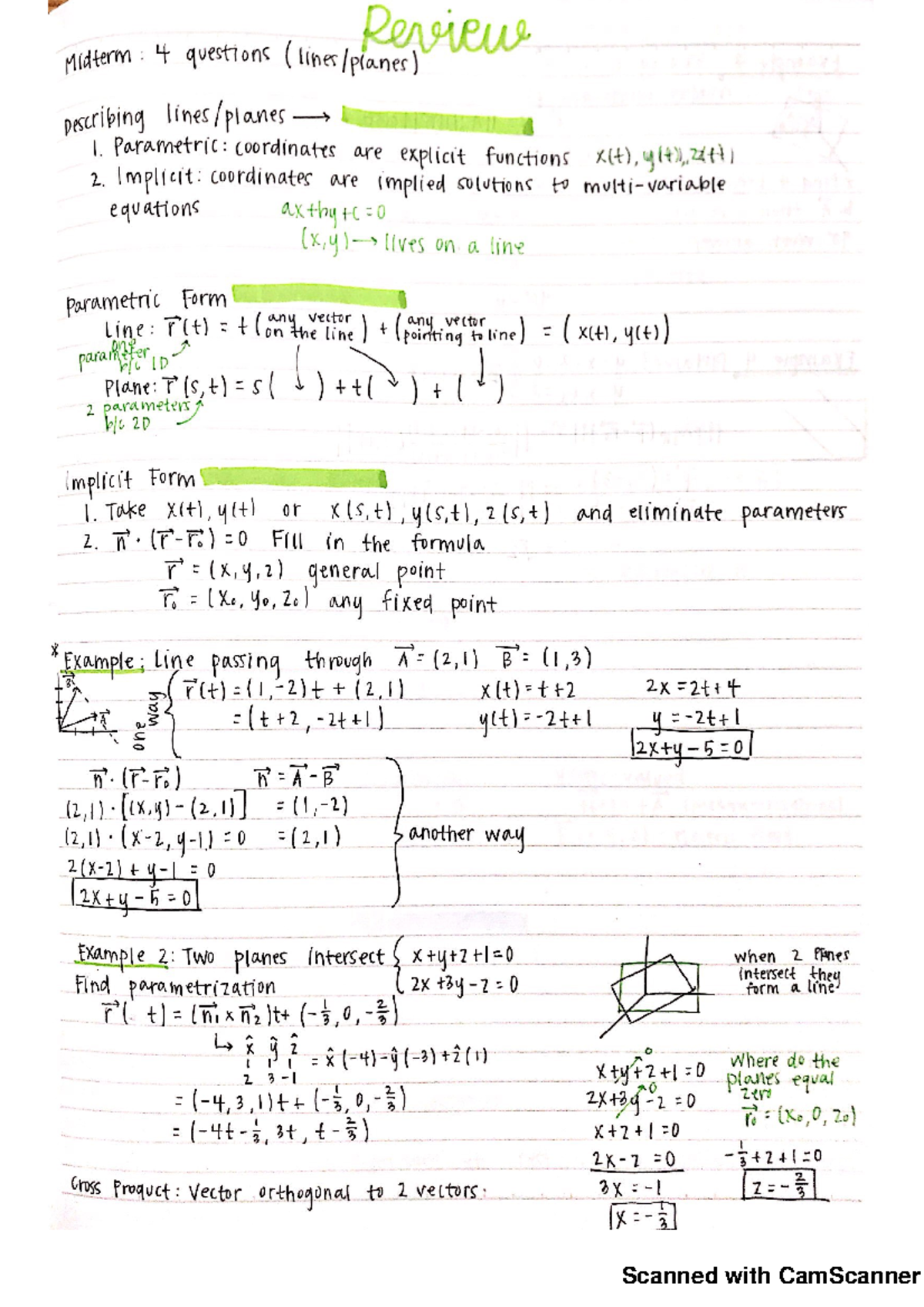 Midterm 1 Review - MATH 20C - Scanned with CamScanner Scanned with ...