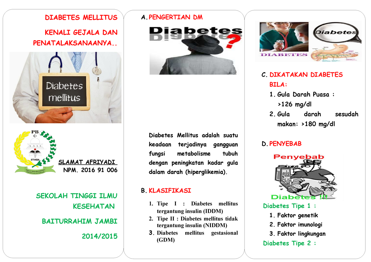 Leaflet Diabetes Mellitus Ok Diabetes Mellitus Kenali Gejala Dan