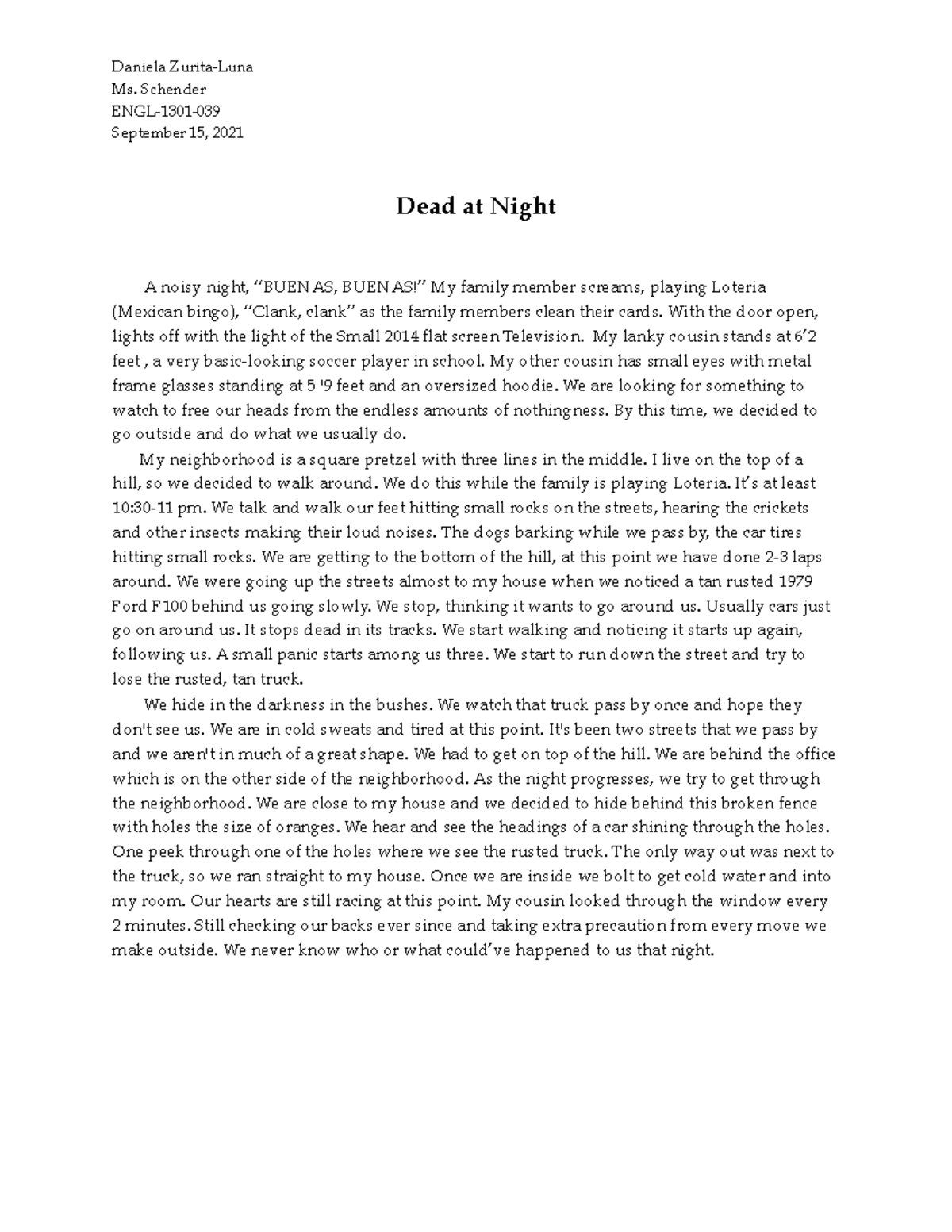 Paper 1-Narration rough draft- Daniela Zurita-Luna - Daniela Zurita ...