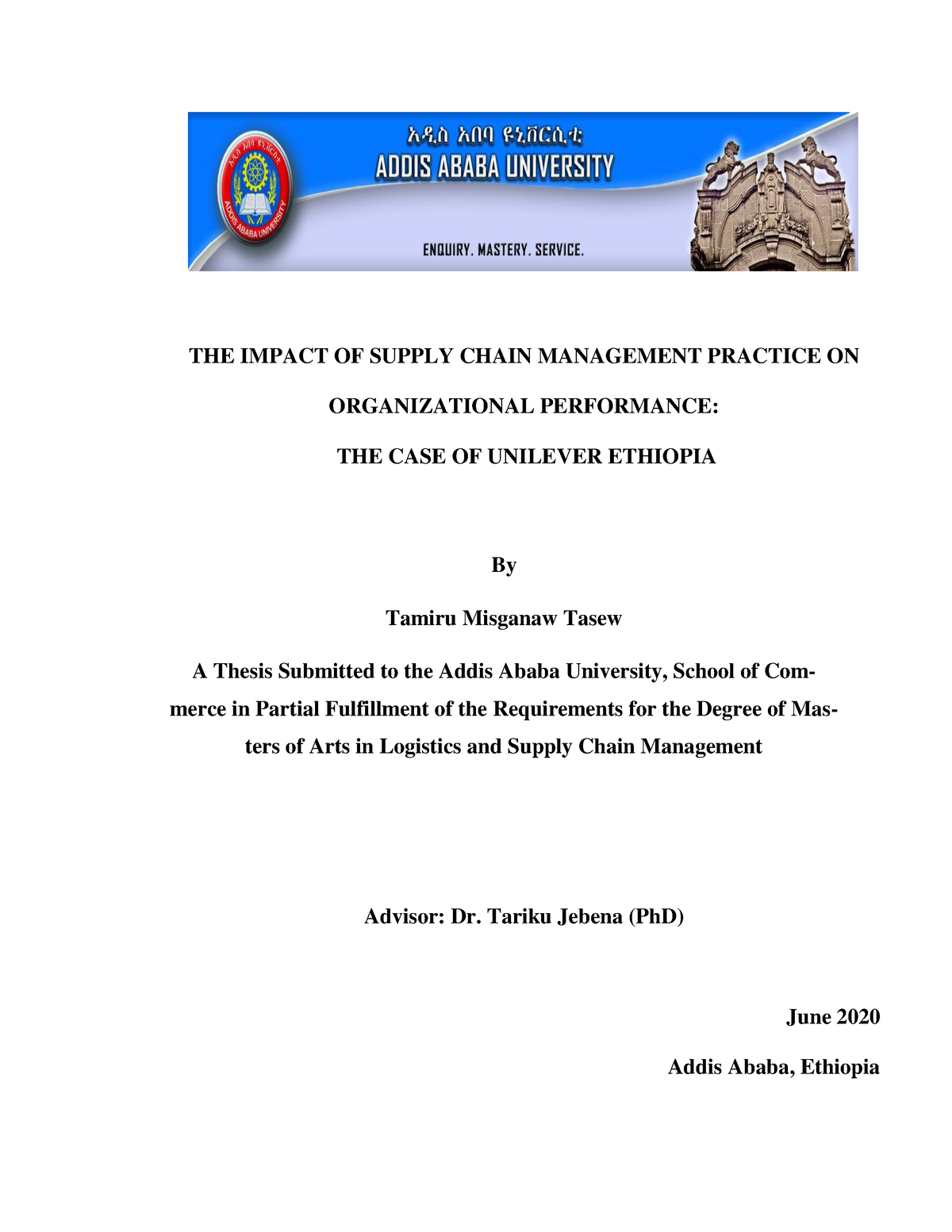 thesis topic about supply chain management