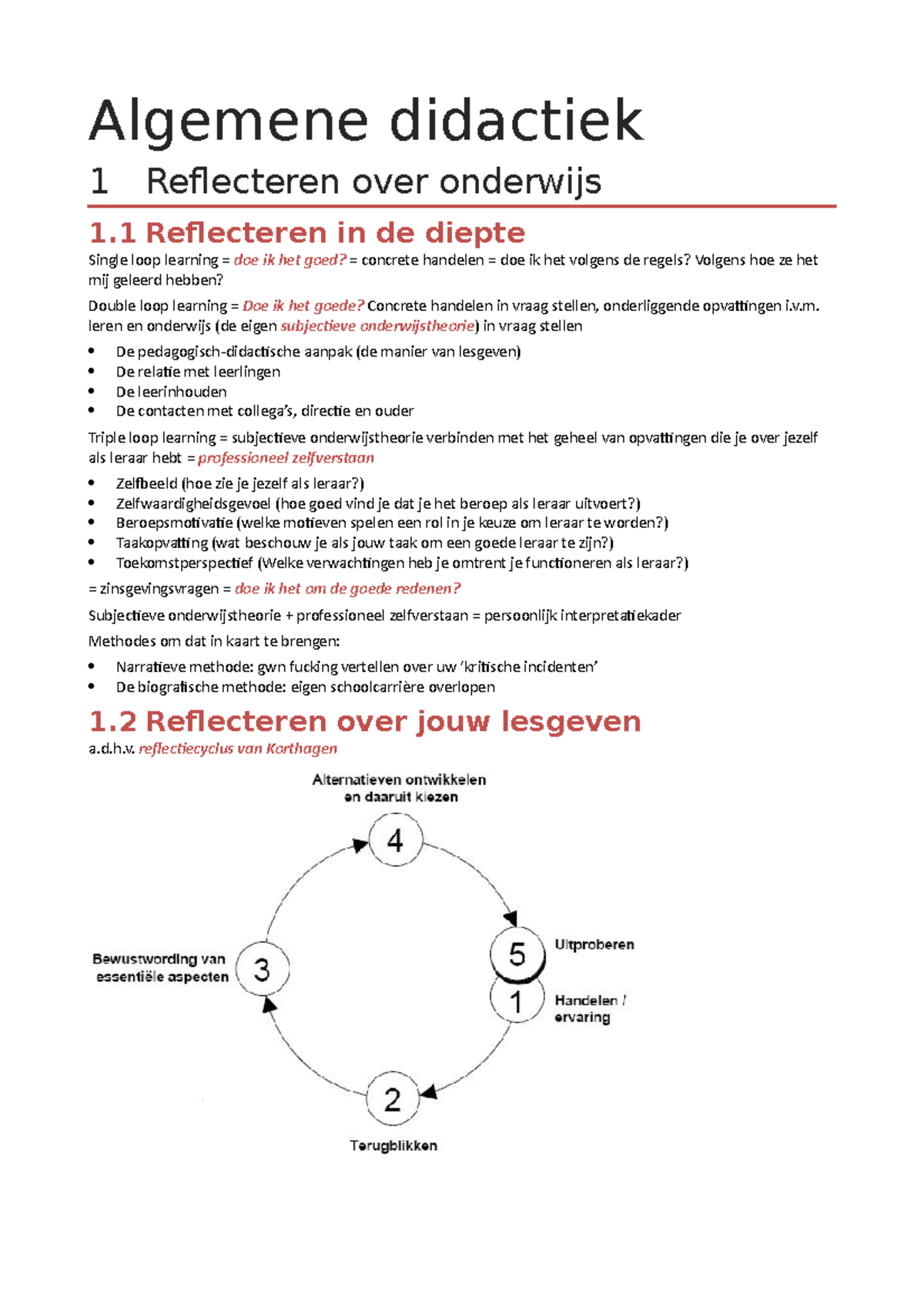 Algemene-didactiek-samenvatting - Algemene Didactiek 1 Reflecteren Over ...